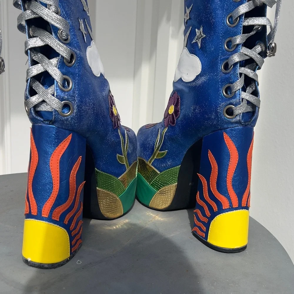 Colorful, 70's Glam Rock Inspired Platform  Boots - Picture 3 of 6